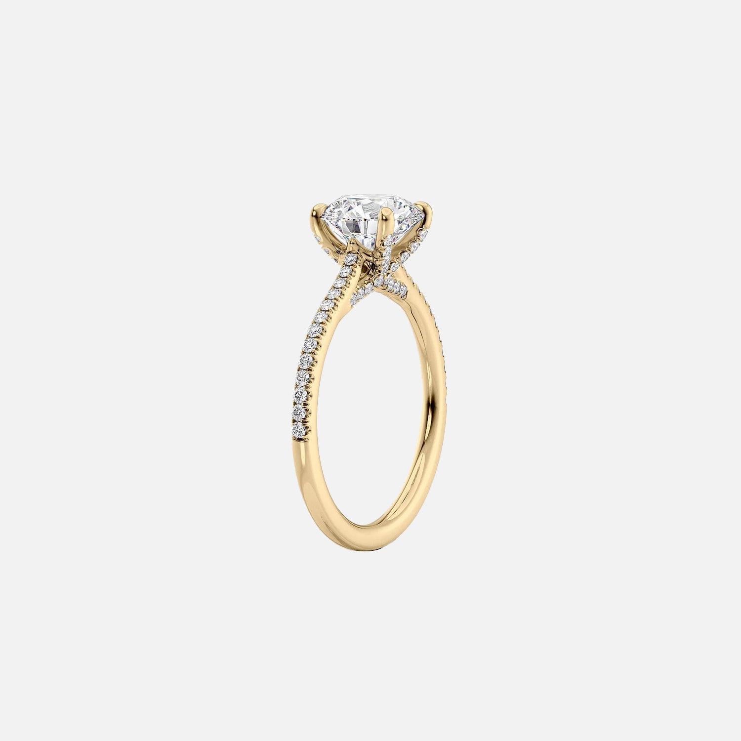  The Pave Claire Pear Moissanite Ring 14k Yellow Gold 002