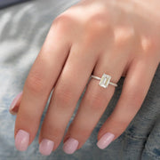  The Pave Crown Kamellie Emerald Lab Diamond Ring 14k White Gold 003