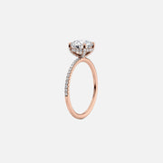  The Pave Crown Kamellie Oval Lab Diamond Ring 14k Rose Gold 002