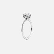  The Pave Crown Kamellie Oval Lab Diamond Ring 14k White Gold 002
