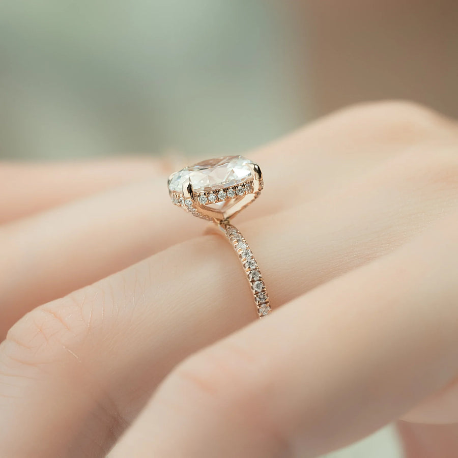  The Pave Crown Kamellie Oval Lab Diamond Ring 18k Rose Gold 004 Final