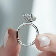  The Pave Crown Kamellie Radiant Lab Diamond Ring 14k White Gold 004