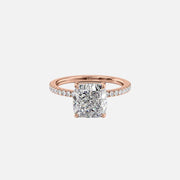  The Pave Eleanor Cushion Lab Diamond Ring 14k Rose Gold 001