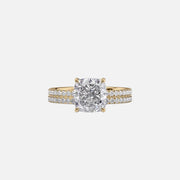  The Pave Eleanor Cushion Lab Diamond Ring 14k Yellow Gold 003