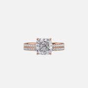  The Pave Eleanor Cushion Lab Diamond Ring 18k Rose Gold 003