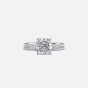 The Pave Eleanor Cushion Lab Diamond Ring 18k White Gold 003