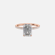  The Pave Eleanor Emerald Lab Diamond Ring 14k Rose Gold 001