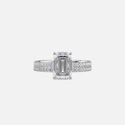  The Pave Eleanor Emerald Lab Diamond Ring 14k White Gold 003