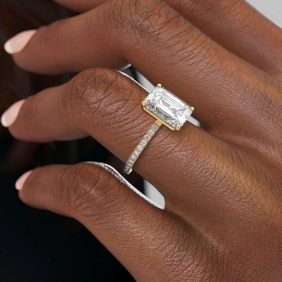  The Pave Eleanor Emerald Lab Diamond Ring 14k Yellow Gold 006 Final