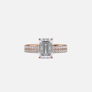  The Pave Eleanor Emerald Lab Diamond Ring 18k Rose Gold 003