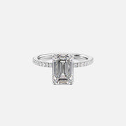  The Pave Eleanor Emerald Lab Diamond Ring 18k White Gold 001
