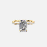  The Pave Eleanor Emerald Lab Diamond Ring 18k Yellow Gold 001
