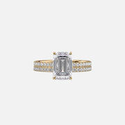  The Pave Eleanor Emerald Lab Diamond Ring 18k Yellow Gold 003