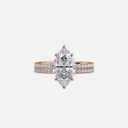  The Pave Eleanor Marquise Lab Diamond Ring 14k Rose Gold 003