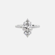  The Pave Eleanor Marquise Lab Diamond Ring 14k White Gold 001
