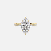 The Pave Eleanor Marquise Lab Diamond Ring 14k Yellow Gold 001