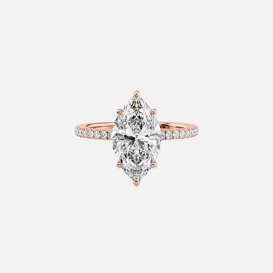  The Pave Eleanor Marquise Lab Diamond Ring 18k Rose Gold 001