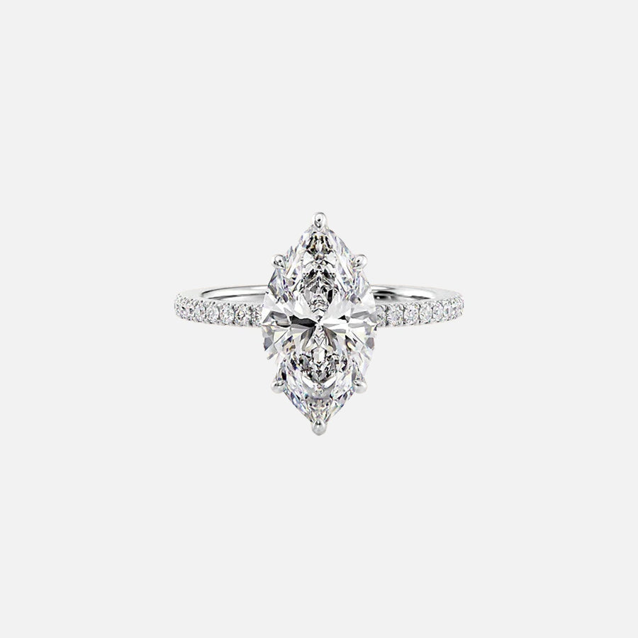  The Pave Eleanor Marquise Lab Diamond Ring 18k White Gold 001