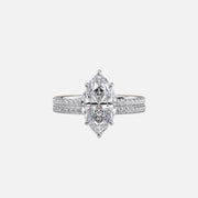  The Pave Eleanor Marquise Lab Diamond Ring 18k White Gold 003