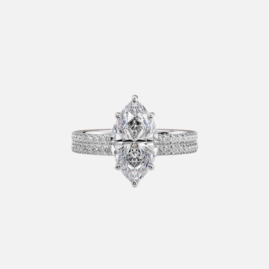  The Pave Eleanor Marquise Lab Diamond Ring 18k White Gold 003