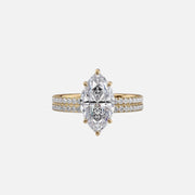  The Pave Eleanor Marquise Lab Diamond Ring 18k Yellow Gold 003