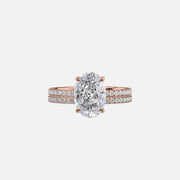  The Pave Eleanor Oval Lab Diamond Ring 14k Rose Gold 003