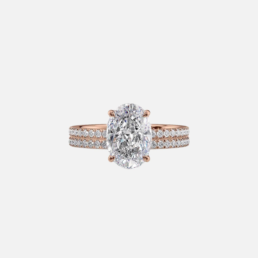  The Pave Eleanor Oval Lab Diamond Ring 14k Rose Gold 003
