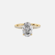 The Pave Eleanor Oval Lab Diamond Ring 14k Yellow Gold 001