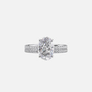  The Pave Eleanor Oval Lab Diamond Ring 18k White Gold 003