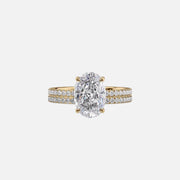  The Pave Eleanor Oval Lab Diamond Ring 18k Yellow Gold 003