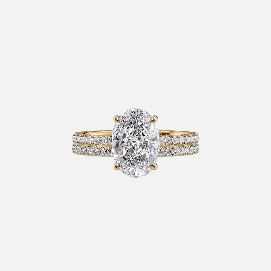  The Pave Eleanor Oval Lab Diamond Ring 18k Yellow Gold 003