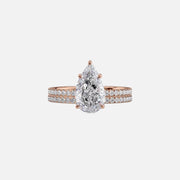  The Pave Eleanor Pear Lab Diamond Ring 14k Rose Gold 003