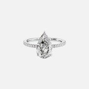  The Pave Eleanor Pear Lab Diamond Ring 14k White Gold 001