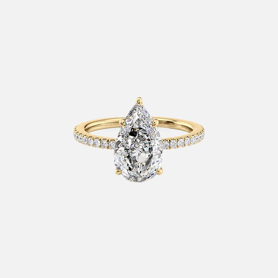 The Pave Eleanor Pear Lab Diamond Ring 14k Yellow Gold 001