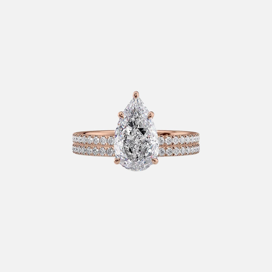  The Pave Eleanor Pear Lab Diamond Ring 18k Rose Gold 003