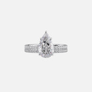  The Pave Eleanor Pear Lab Diamond Ring 18k White Gold 003