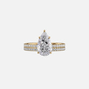  The Pave Eleanor Pear Lab Diamond Ring 18k Yellow Gold 003