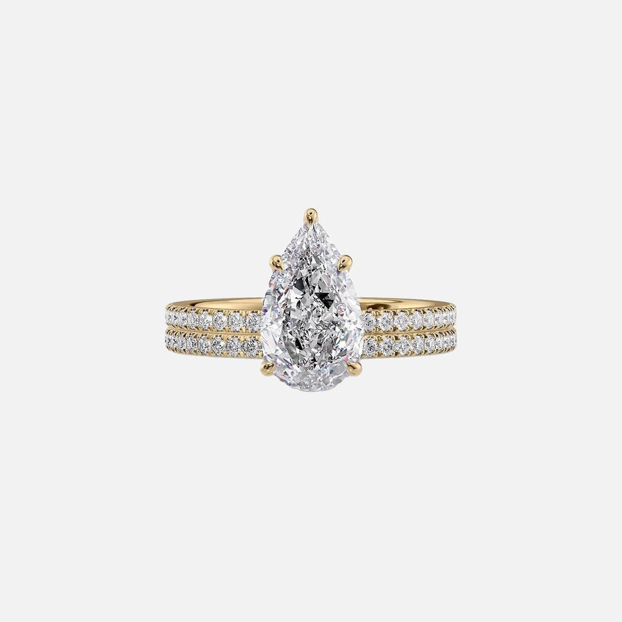  The Pave Eleanor Pear Lab Diamond Ring 18k Yellow Gold 003