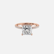  The Pave Eleanor Princess Lab Diamond Ring 14k Rose Gold 001