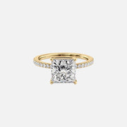 The Pave Eleanor Princess Lab Diamond Ring 14k Yellow Gold 001