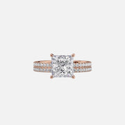  The Pave Eleanor Princess Lab Diamond Ring 18k Rose Gold 003
