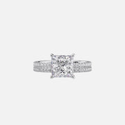  The Pave Eleanor Princess Lab Diamond Ring 18k White Gold 003