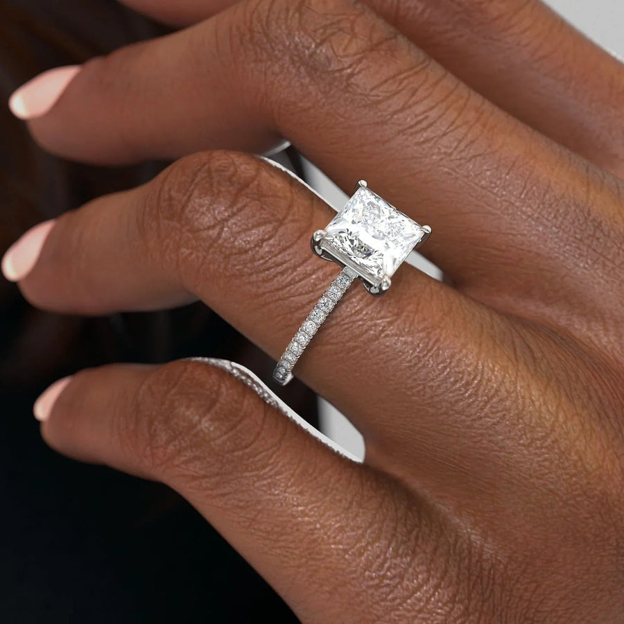  The Pave Eleanor Princess Lab Diamond Ring 18k White Gold 006 Final