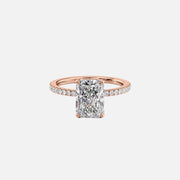  The Pave Eleanor Radiant Lab Diamond Ring 14k Rose Gold 001
