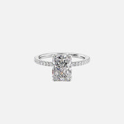  The Pave Eleanor Radiant Lab Diamond Ring 14k White Gold 001