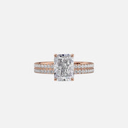  The Pave Eleanor Radiant Lab Diamond Ring 18k Rose Gold 003