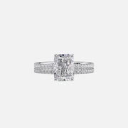  The Pave Eleanor Radiant Lab Diamond Ring 18k White Gold 003