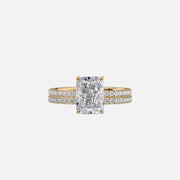  The Pave Eleanor Radiant Lab Diamond Ring 18k Yellow Gold 003
