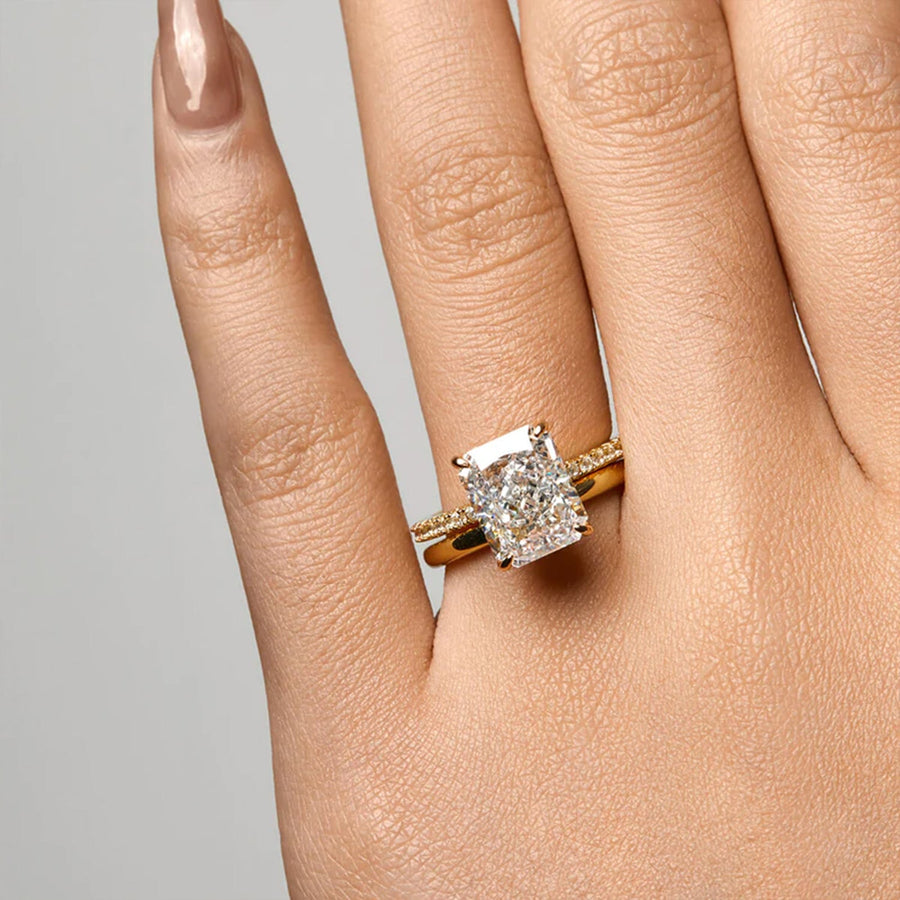  The Pave Eleanor Radiant Lab Diamond Ring 18k Yellow Gold 005 Final