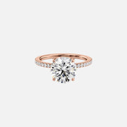  The Pave Eleanor Round Lab Diamond Ring 14k Rose Gold 001